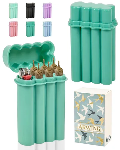 Miniatura 11 de Estuche contenedor de 6 agujeros para conos pre-enrollados de tamaño rey con porta encendedor, estuche para 6 u 8 cigarrillos de tamaño regular