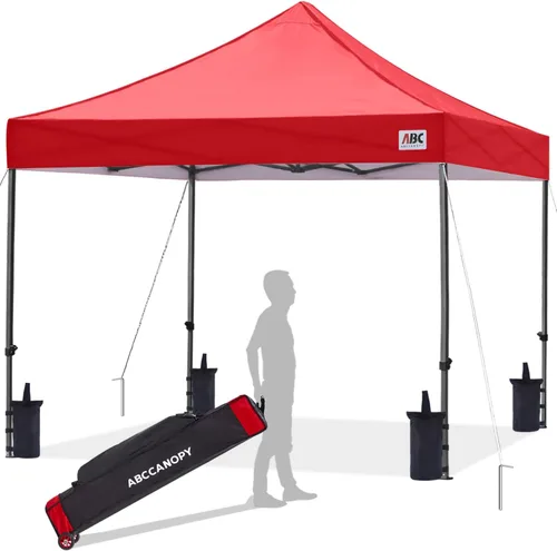 Miniatura 52 de Abccanopy - Carpa de toldo para tienda de campaña comercial instantánea con bolsa de transporte con ruedas, 4 bolsas de arena, Blanco