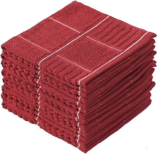 Miniatura 12 de Glynniss Paños de cocina para lavar platos, trapos de algodón para limpieza en seco, paquete de 8 paños de cocina (gris, 12 x 12 pulgadas)