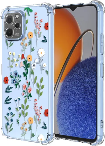 Miniatura 9 de Funda para Huawei Nova Y61 Clear Flower Phone Case Soft TPU a prueba de golpes, antiarañazos, funda protectora para Huawei Nova Y61, flores coloridas