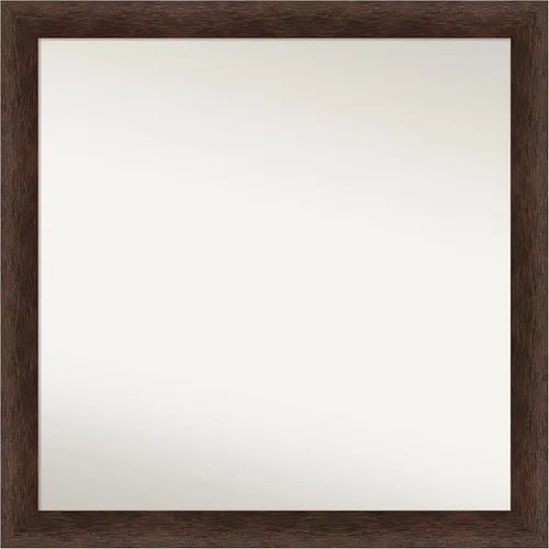 Miniatura 229 de Amanti Art Espejo de pared personalizado no biselado (24 x 27 pulgadas), marco estrecho de nogal chipre - varios tamaños personalizados - Espejo