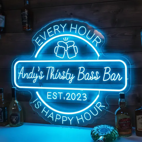 Miniatura 17 de Letrero de barra de neón personalizado para bar en casa, hecho a mano, regulables, personalizables, barras de neón 3D, letrero de luz de cerveza