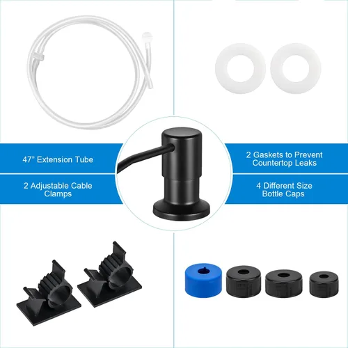 Miniatura 7 de Dispensador de Jabón Cejiuga para Fregadero de Cocina, Dispensador de Jabón Integrado Mejorado, Dispensador de Jabón de Encimera con Bomba y Kit