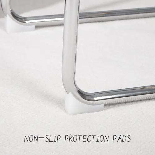 Miniatura 9 de Juego de 2 sillas de comedor de ratán, sillas modernas de mediados de siglo con patas cromadas de metal, sillas con respaldo de caña sin brazos