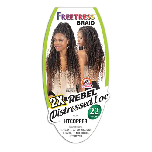 Miniatura 2 de FreeTress - Trenzas de ganchillo 2X Rebel Distressed Loc de 22 pulgadas (27)