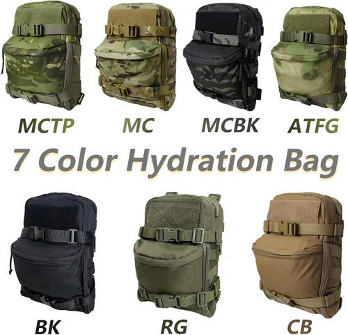Miniatura 8 de Mochila táctica de hidratación para vejiga de hidratación de 2 litros, mochila de hidratación ligera MOLLE, transportador de agua para hidratación