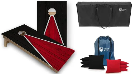 Tailgating Pros Tablas de Cornhole de doble color de grado torneo, LED integrados, funda de transporte y juego de 8 bolsas rellenas de maíz
