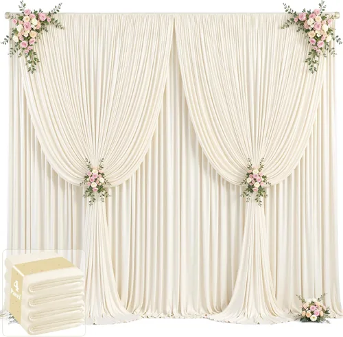 Miniatura 17 de 20 pies x 12 pies Cortinas de Telón de Fondo Azul Bebé Sin Arrugas para Bodas y Fiestas, Telón de Fondo de Tela Azul, Cortinas para Bodas