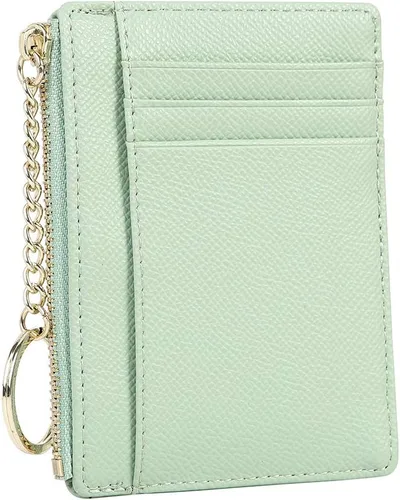 Miniatura 3 de Cartera delgada y minimalista para mujer, con 8 tarjetas, monedero, llavero con bolsillo frontal