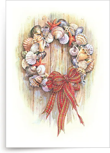 Miniatura 19 de Red Farm Studios Designer Greetings - Tarjetas de Navidad en caja, diseño de hombre de arena de playa con gaviotas