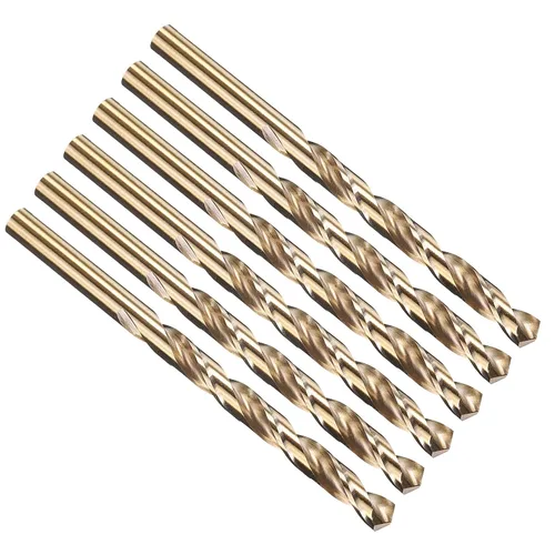 Miniatura 211 de PATIKIL Broca Jobber de 0.039 in, vástago recto M35 cobalto 5% acero de alta velocidad 135° acabado dorado para metal duro de acero inoxidable - 2