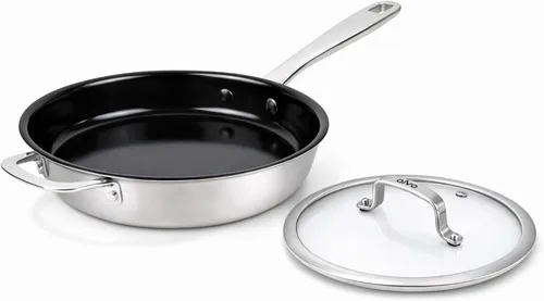 Miniatura 9 de Alva Maestro sartén antiadherente de acero inoxidable de 8 pulgadas – Hecha sin revestimiento cerámico de PFAS, PFOA y PTFE – Núcleo reforzado