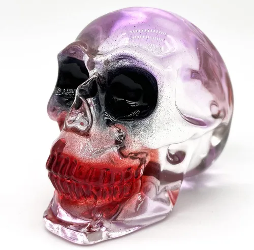 Miniatura 20 de Estatuas de cabeza de calavera de cristal, figuras de calavera K9, piedras preciosas de calavera de cristal, decoración de Halloween, regalos