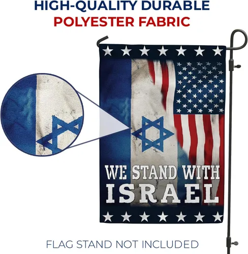 Miniatura 4 de We Stand with Israel Garden - Soporte de doble cara de 12.5 x 18 pulgadas, oramos por la amistad, bandera de israelí judío decorativo