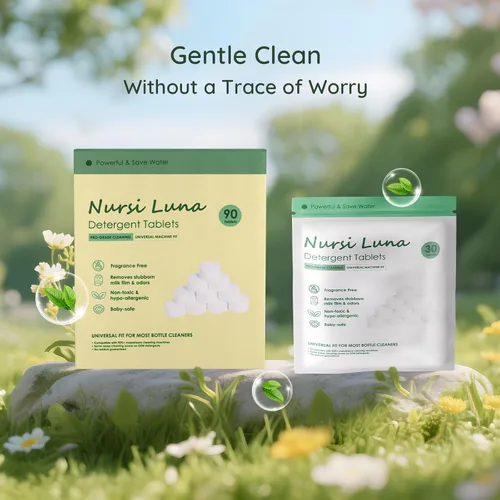 Miniatura 2 de Nursi Luna Tabletas de Detergente para Lavavajillas de Biberones de Todas las Marcas, 90 Unidades Fórmula Suave Tabletas de Detergente