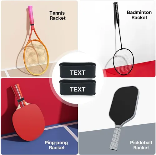 Miniatura 3 de 2 bandas de nombre de paleta de pickleball personalizadas, accesorios de etiqueta de nombre de paleta de pickleball personalizados de silicona