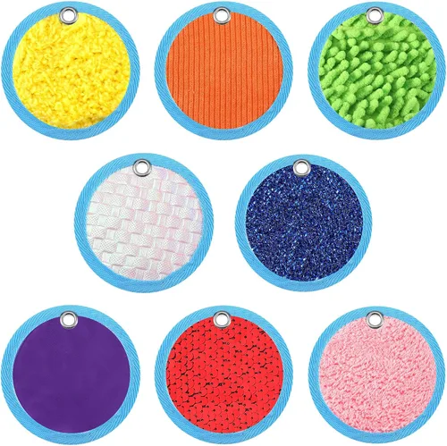 Miniatura 9 de Boao Juego de 8 mini alfombrillas sensoriales surtidas texturizadas, azulejos sensoriales para el suelo, juguetes táctiles educativos