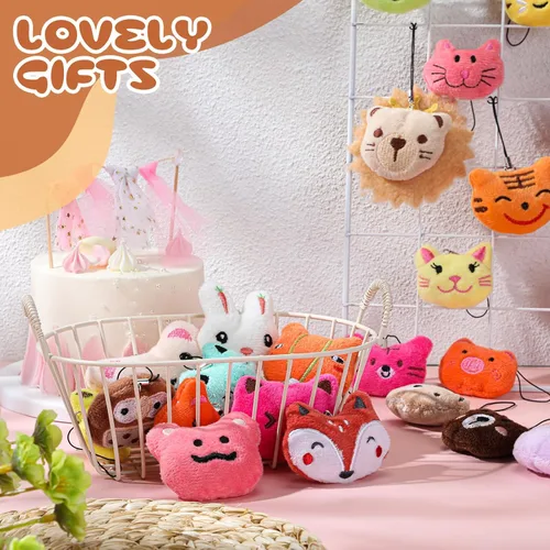 Miniatura 4 de Libima 150 piezas de mini animales de peluche de mar, animales de frutas de peluche para llavero, juego para carnaval, cumpleaños, aula, premios