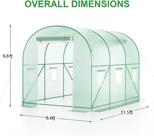 Miniatura 2 de Invernadero al aire libre con puerta mosquitera, exterior resistente, casa verde para plantas de jardín, protección UV, termostática, impermeable
