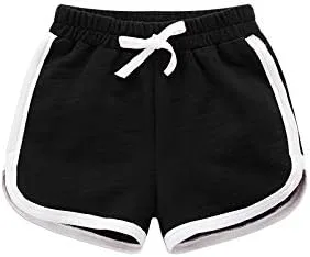 Miniatura 2 de Paquete de 2 pantalones cortos deportivos de punto de verano para niños y niñas, pantalones cortos suaves casuales para bebés