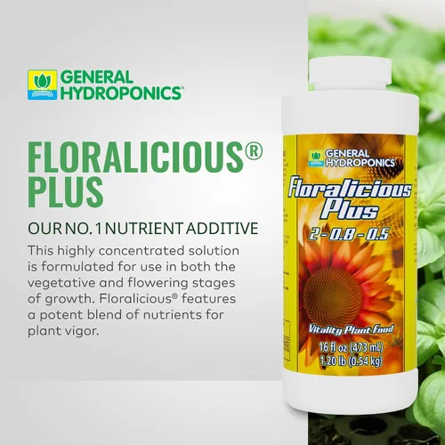 Miniatura 2 de General Hydroponics Floralicious Plus, Vitality Plant Food, 2-0.8-0.5, 16.oz.