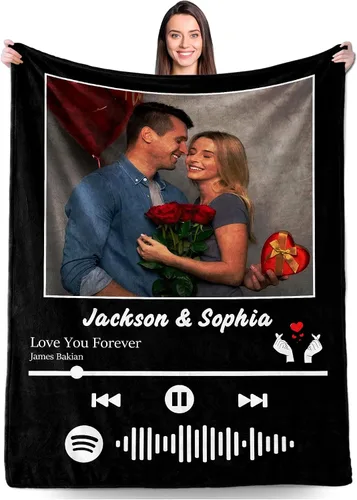 Miniatura 18 de Regalos personalizados para novio, novia, regalo personalizado para marido y esposa, mantas personalizadas con imágenes, manta de fotos