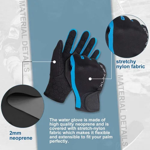 Miniatura 3 de XUKER Guante de neopreno, guantes de traje húmedo de 1.5mm y 2mm para buceo, esnórquel, remo, surf, kayak, canoa, pesca con lanza, esquí y otros