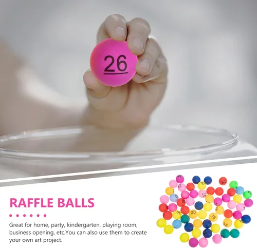 Miniatura 5 de Juego de bingo, bolas de juego de bingo, 60 unidades, bolas de rifa de 1 a 60 numeradas, multicolor, repuesto de plástico para accesorios de juego