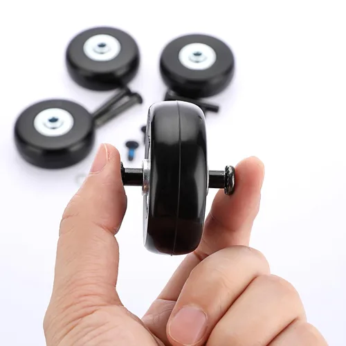 Miniatura 7 de OwnMy Juego de 4 ruedas de equipaje de 45mm x 18mm de repuesto, ruedas de maleta silenciosas de repuesto con tornillos negros, ejes, rodamientos