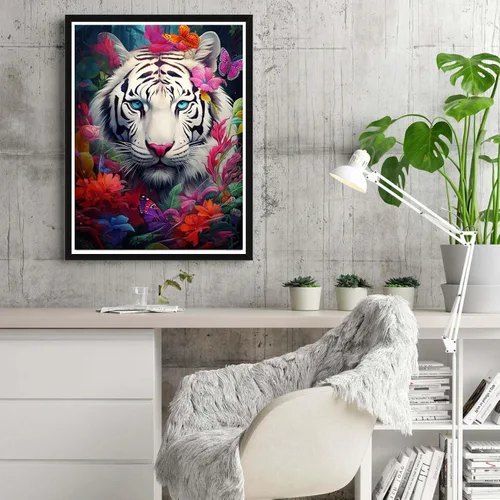 Miniatura 4 de Reofrey Kits de arte de diamantes de bricolaje para adultos, tigre, animal de taladro completo, kit de pintura de diamantes de imitación redondos