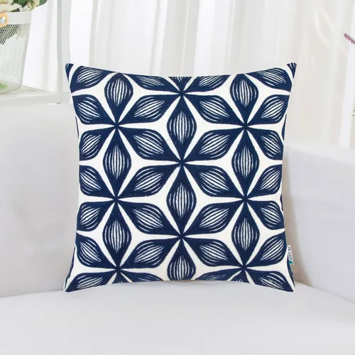 Miniatura 37 de HWY 50 fundas de almohada de 18" x 18" de algodón y lienzo bordadas, con flores geométricas, unisex, 12 x 20 pulgadas, 1 pieza floral Gris