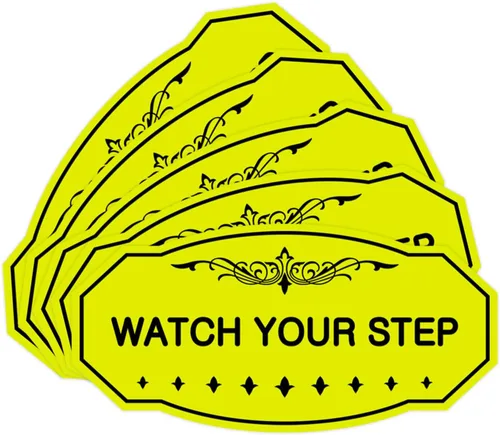 Miniatura 77 de Signs ByLITA Victorian Watch Your Step - Letrero de pared o puerta Material duradero y fácil instalación Señalización de seguridad (negro)