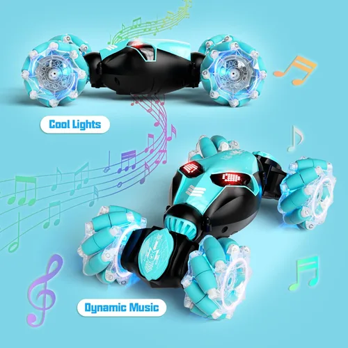 Miniatura 2 de 82.4 °F Control remoto Sensor de gestos RC Stunt Cars Juguetes Regalos para Niños 2.4GHz 4WD Rc Car, doble cara, 360° voltea el vehículo