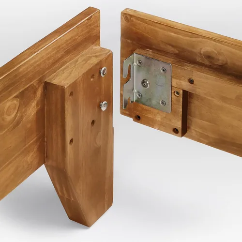 Miniatura 4 de Base de cama, fabricada en EE. UU. con 100% madera de pino norteamericano, base sólida para colchón con tablillas de pino prensado, instalación sin