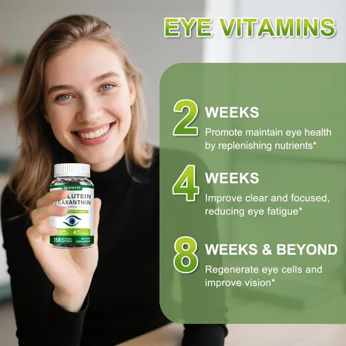 Miniatura 4 de Suplemento de luteína y zeaxantina, vitaminas oculares 150 cápsulas blandas, 20 mg de luteína y 4 mg de zeaxantina con vitaminas C, E, zinc, cobre