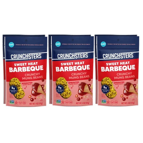 Miniatura 9 de Crunchsters Frijoles mungos germinados crujientes, proteína a base de plantas, superbocadillo y aderezo para ensalada, sin gluten, sin nueces
