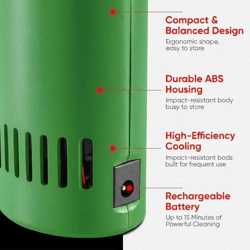 Miniatura 4 de Canless Air System O2 Hurricane Industrial, plumero de aire recargable resistente, limpiador inalámbrico de más de 220 MPH, alternativa profesional