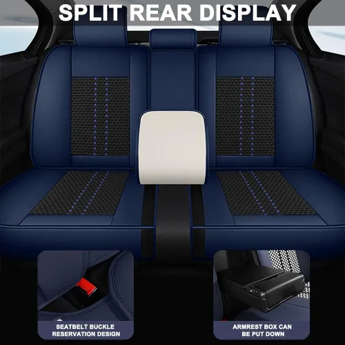 Miniatura 5 de Juego completo de fundas de asiento para Chevy Trailblazer 2021-2023, fundas de asiento de automóvil antideslizantes de seda de hielo, protector