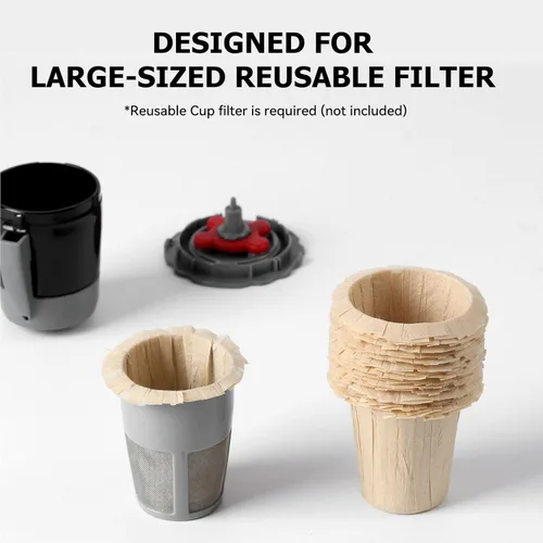 Miniatura 3 de Fanativita Filtros de café desechables (2.1 pulgadas de alto) para My K-Cup, K-Carafe, Cuisinart SS-RFC y otras tazas de filtro reutilizables