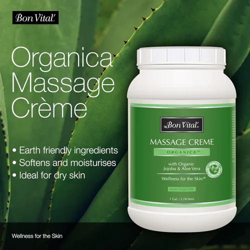 Miniatura 3 de Crema de masaje orgánica Bon Vital hecha con ingredientes orgánicos certificados para un masaje relajante y respetuoso con el medio ambiente