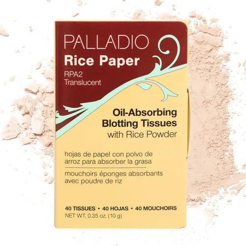Miniatura 9 de Palladio Papel de arroz facial para piel grasa, hojas de secado facial hechas de arroz natural, papel absorbente de aceite con polvo de arroz, 2