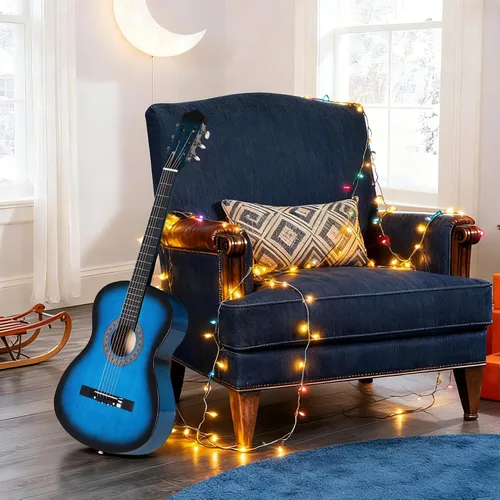 Miniatura 8 de Juego de guitarra acústica de 38 pulgadas para niños, principiantes y amantes de la música, guitarra folclórica de 6 cuerdas con bolsa