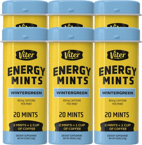 Miniatura 13 de Viter Energy Mentas con cafeína, 40 mg de cafeína, vitaminas B, sin azúcar. (menta, 8 onzas, bolsa a granel)