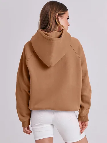 Miniatura 110 de ANRABESS - Sudaderas con capucha para mujer, sobre talla, de vellón de manga larga, modelo de 2024, para otoño