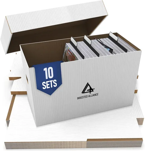Miniatura 9 de Caja de almacenamiento de cómics cortos premium (paquete de 20 - blanco). Caja/gabinete de cómics de cartón grueso. Contenedor de libros de cómics
