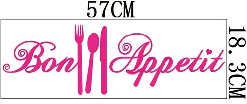 Miniatura 2 de Bon Appetit - Calcomanías de vinilo para cocina, azulejo, tenedor, cuchara, adhesivo de vinilo para cafetería, cafetería, tienda, restaurante, sala