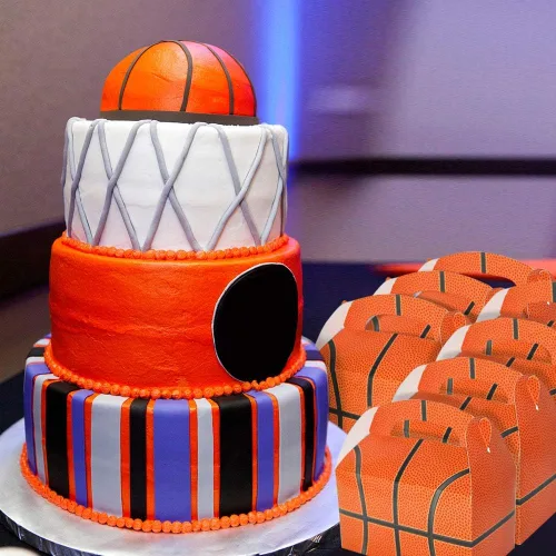 Miniatura 5 de ArtCreativity Bolsas de regalo de fiesta de baloncesto para dulces, galletas y deportes, cajas de recuerdos de fiesta temática de deportes, paquete
