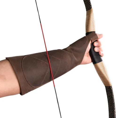 Miniatura 3 de Guante de Brazo de Cuero para Tiro con Arco para Hombres, Mujeres y Jóvenes, Protector de Brazo, Protección de Antebrazo de Cuero de Grano Completo