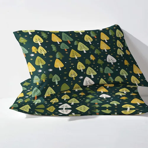 Miniatura 3 de Forest Sheets - Juego de sábanas y fundas de almohada, tamaño individual, diseño de pino, 3 piezas, sábana bajera ajustable de microfibra suave