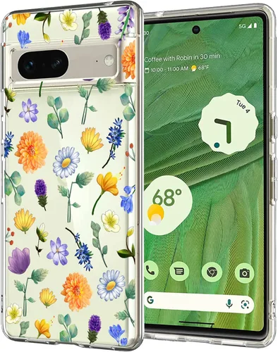 Miniatura 15 de Unov - Funda compatible con Pixel 7, diseño transparente de TPU suave, absorción de impactos, delgada, patrón labrado, cubierta protectora trasera